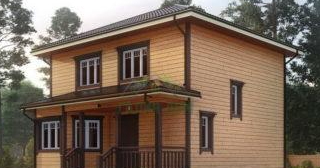 Двухэтажный дом из бруса в Йошкар-Оле от Строй-Шкр - строительство от 137059 руб.