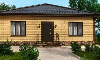 Проекты одноэтажных домов из кирпича | Строй-Шкр - Йошкар-Ола от 3691 рублей